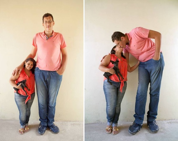 Самый высокий бразилец женился на дюймовочке (ВИДЕО)