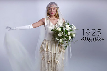 Стилисты показали эволюцию свадебного платья: с 1915 года до современности (ВИДЕО)